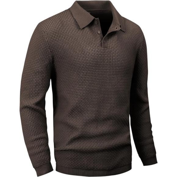 Other - Mens Knit Polo Sweater Long Sleeve Lightweight Collared Pullover Casual